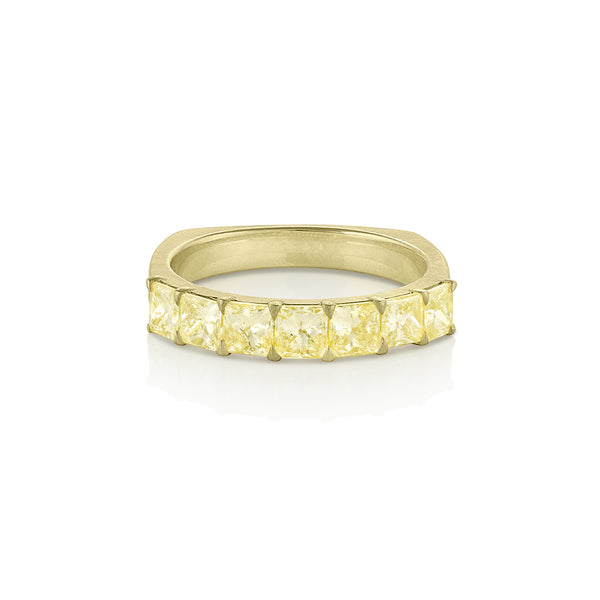 princess cut yellow diamond ring with balanced, comfortable Euro shank band <span class='visuallyhidden'>Call, text 323-404-2959 for shopping help.</span>